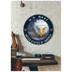 U.S. Navy Weathered Eagle 20 x 20 inch Wood Sign- Made In The USA