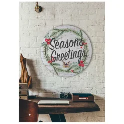 U.S. Navy Weathered Seasons Greetings 20 x 20 inch Wood Sign- Made In The USA