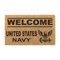 U.S. Navy Welcome 18 x 30 inch Coir Doormat - Made In The USA