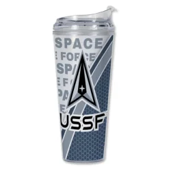 U.S. Space Force Text Plastic Tumbler by 7.62 Design