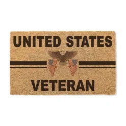 U.S. Veteran 18 x 30 inch Coir Doormat - Made In The USA