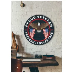 U.S. Veteran 20 x 20 inch Wood Sign - Made In The USA