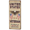 U.S. Veteran Land of the Free 7 x 18 inch Wood Sign- Made In The USA