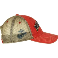 USMC Arched Semper Fi Vintage Trucker Hat - Red