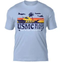USMC Beach Party 7.62 Design Men's T-Shirt Lt Blue