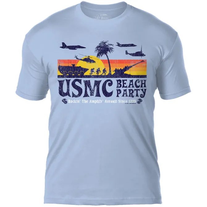 USMC Beach Party 7.62 Design Men's T-Shirt Lt Blue