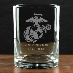 USMC 'Build Your Glass' Personalized 14 oz. Double Old Fashioned Whiskey Glass