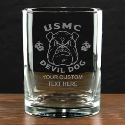 USMC 'Build Your Glass' Personalized 14 oz. Double Old Fashioned Whiskey Glass