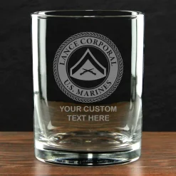 USMC 'Build Your Glass' Personalized 14 oz. Double Old Fashioned Whiskey Glass