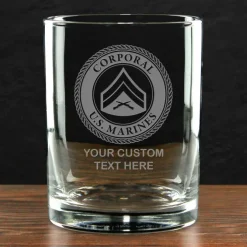 USMC 'Build Your Glass' Personalized 14 oz. Double Old Fashioned Whiskey Glass