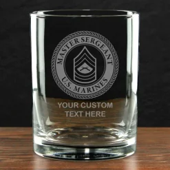 USMC 'Build Your Glass' Personalized 14 oz. Double Old Fashioned Whiskey Glass