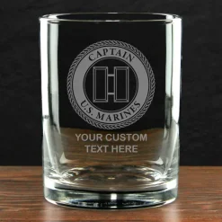 USMC 'Build Your Glass' Personalized 14 oz. Double Old Fashioned Whiskey Glass