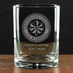USMC 'Build Your Glass' Personalized 14 oz. Double Old Fashioned Whiskey Glass