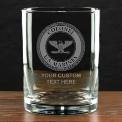 USMC 'Build Your Glass' Personalized 14 oz. Double Old Fashioned Whiskey Glass