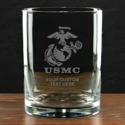 USMC 'Build Your Glass' Personalized 14 oz. Double Old Fashioned Whiskey Glass