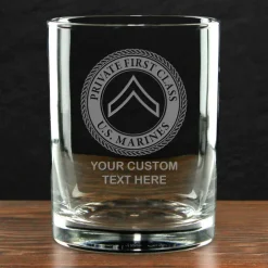 USMC 'Build Your Glass' Personalized 14 oz. Double Old Fashioned Whiskey Glass