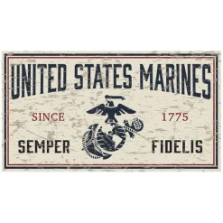 USMC Chipped 11 x 20 inch Sign