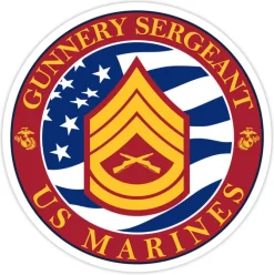 USMC E-7 Gunnery Sergeant 3.5" Decal by 7.62 Design