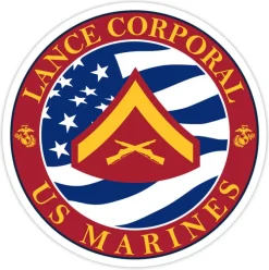 USMC E-3 Lance Corporal 3.5" Decal by 7.62 Design