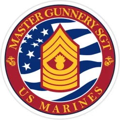 USMC E-9 Master Gunnery Sergeant 3.5" Decal by 7.62 Design