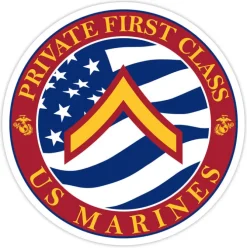 USMC E-2 Private First Class 3.5" Decal by 7.62 Design
