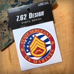 USMC E-6 Staff Sergeant 3.5" Decal by 7.62 Design