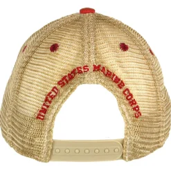 USMC 'Eagle, Globe, and Anchor' Vintage Trucker Hat - Red