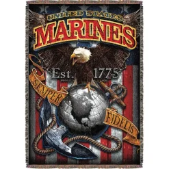 USMC 'Fighting Eagle' 7.62 Design 53" x 70" Throw Blanket