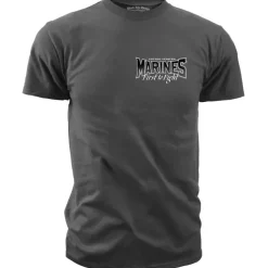 USMC First to Fight - Black Ink T-Shirt Charcoal