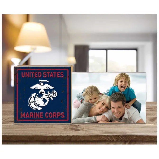 USMC Floating Picture Frame Faux Rusted