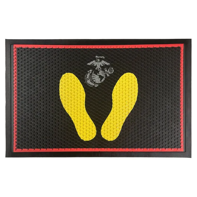 USMC MCRD Footprints 18.75" x 29.25" Rubber Floor Mat
