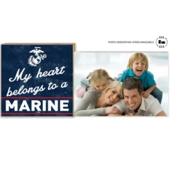 USMC My Heart Belongs To A Marine Floating Picture Frame