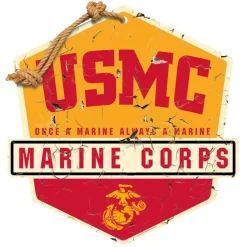 USMC Once a Marine Badge 20 x 20 inch Sign