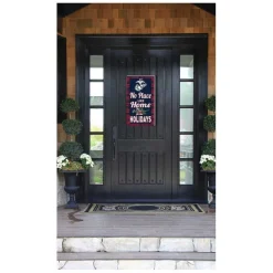 USMC Plaid Home for the Holidays 11 x 20 inch PVC Sign- Made In The USA