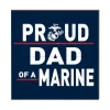 USMC Proud Dad 10 x 10 inch Wood Sign - Made In The USA