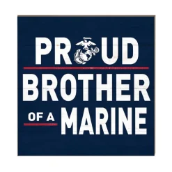 USMC Proud Family 10 x 10 inch Wood Sign - Made In The USA