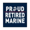 USMC Proud Retired Marine 10 x 10 inch Wood Sign - Made In The USA