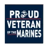 USMC Proud Veteran 10 x 10 inch Wood Sign - Made In The USA
