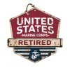 USMC Retired Rustic Badge 20 x 20 inch Sign - Made In The USA