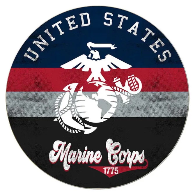 USMC Retro 20 x 20 inch Wood Sign - Made In The USA