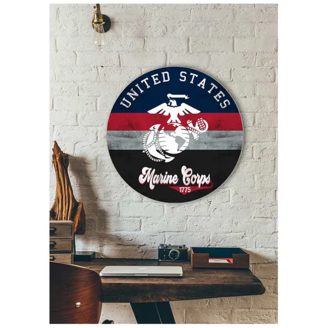 USMC Retro 20 x 20 inch Wood Sign - Made In The USA