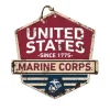 USMC Rustic Badge 20 x 20 inch Sign - Made In The USA