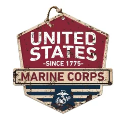 USMC Rustic Badge 20 x 20 inch Sign - Made In The USA