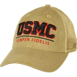 USMC 'Semper Fidelis' Vintage Trucker Hat - Khaki