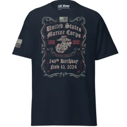 USMC 249th Birthday Whiskey Label T-Shirt