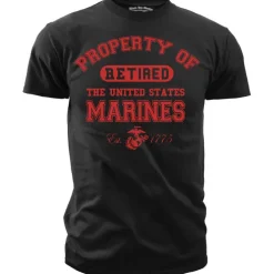 USMC T-Shirt - Property of the USMC Retired - Mens Marine Corps T-Shirt