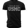 USMC T-Shirt - United States Marines Basic P/T Shirt - Black Men's Marine Corps Shirt