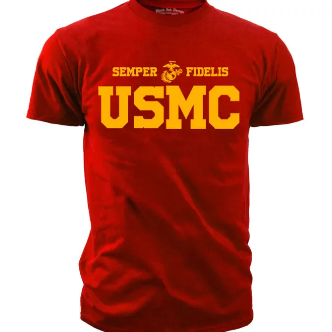 USMC T-Shirt - United States Marines Basic P/T Shirt - Men's Marine Corps Shirt