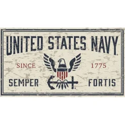 USN Chipped 11 x 20 inch Sign
