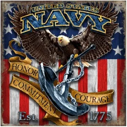 USN Fighting Eagle 10 x 10 inch Wall Sign